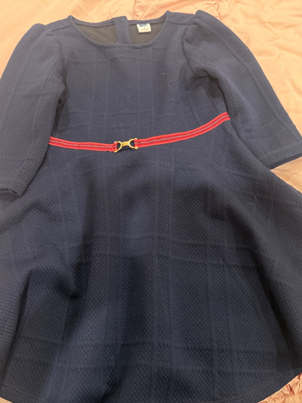 Janie and Jack Navy Dress with Red strap.
